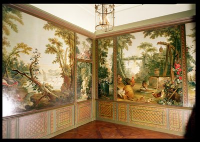 Painted wall panels in the Salon of Gille Demarteau by François Boucher
